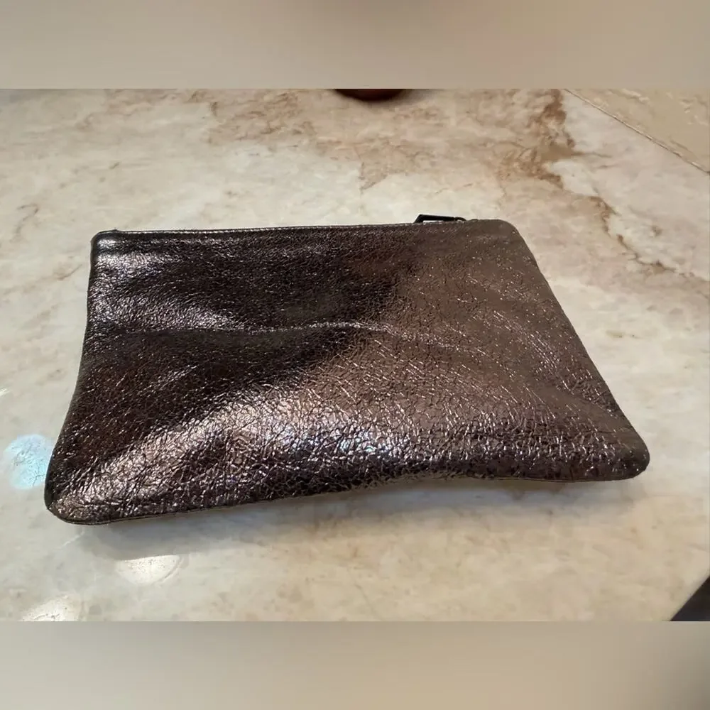 Marc Jacobs Neiman Marcus Target Collab Metallic Pewter Clutch Bag